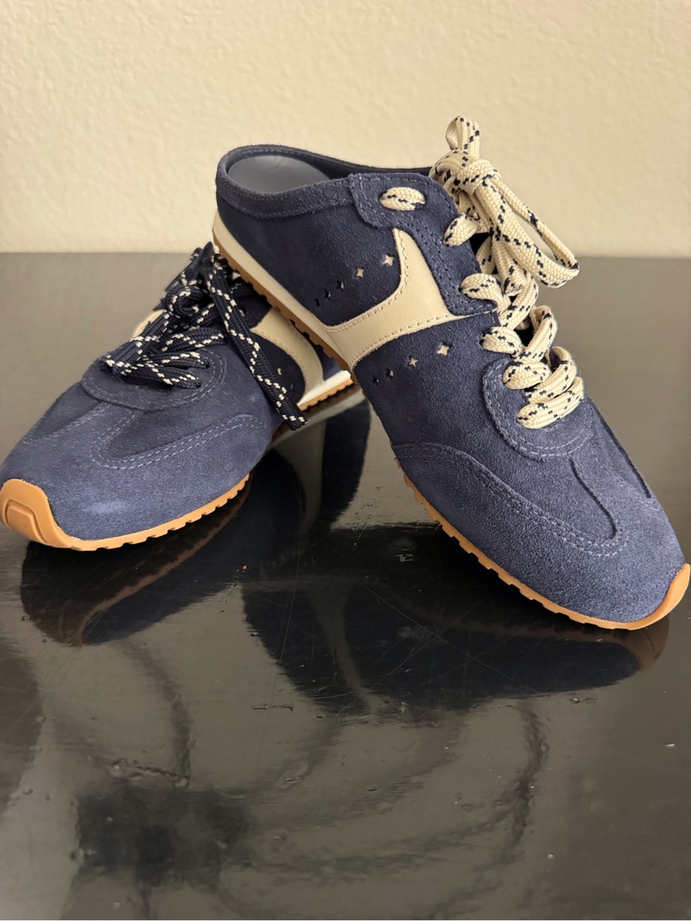 Larroudé Stella Indigo Suede & Napa Leather Mule Sneaker - Picture 16 of 16